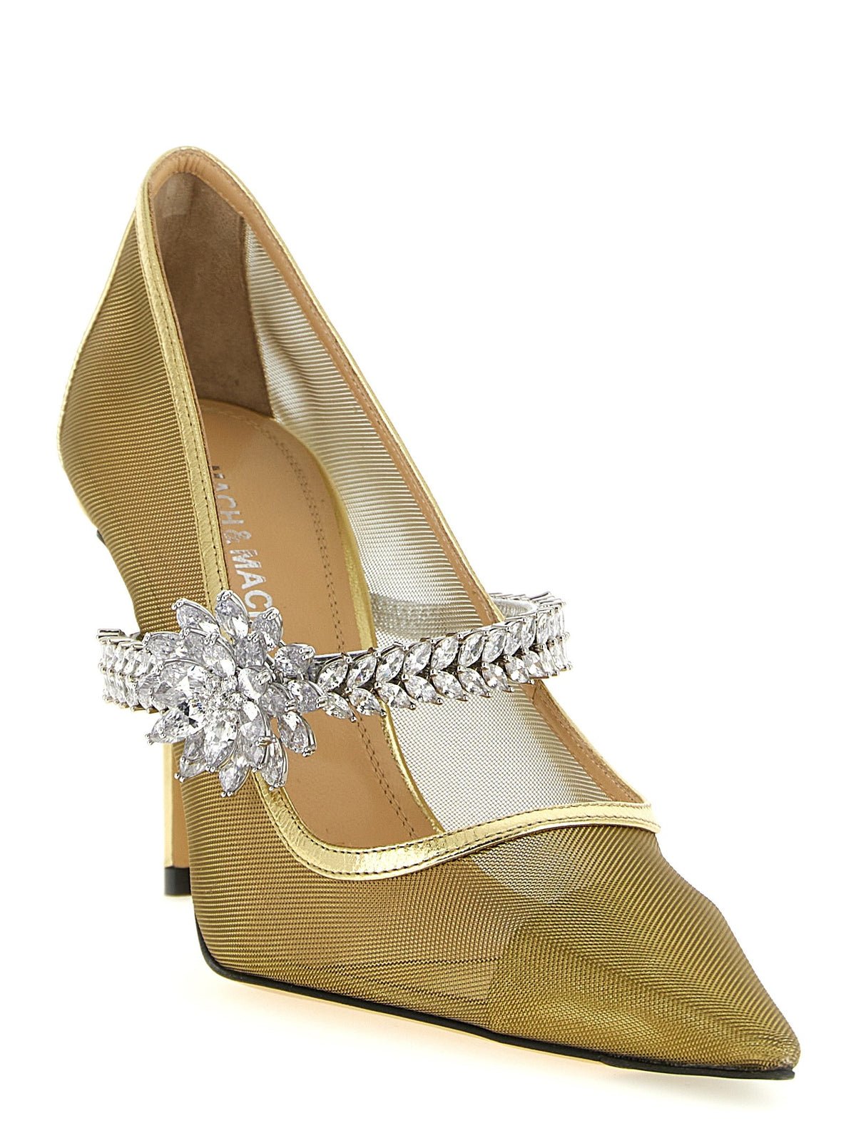 MACH &amp; MACH Lotus Flower Pumps Gold, view 2