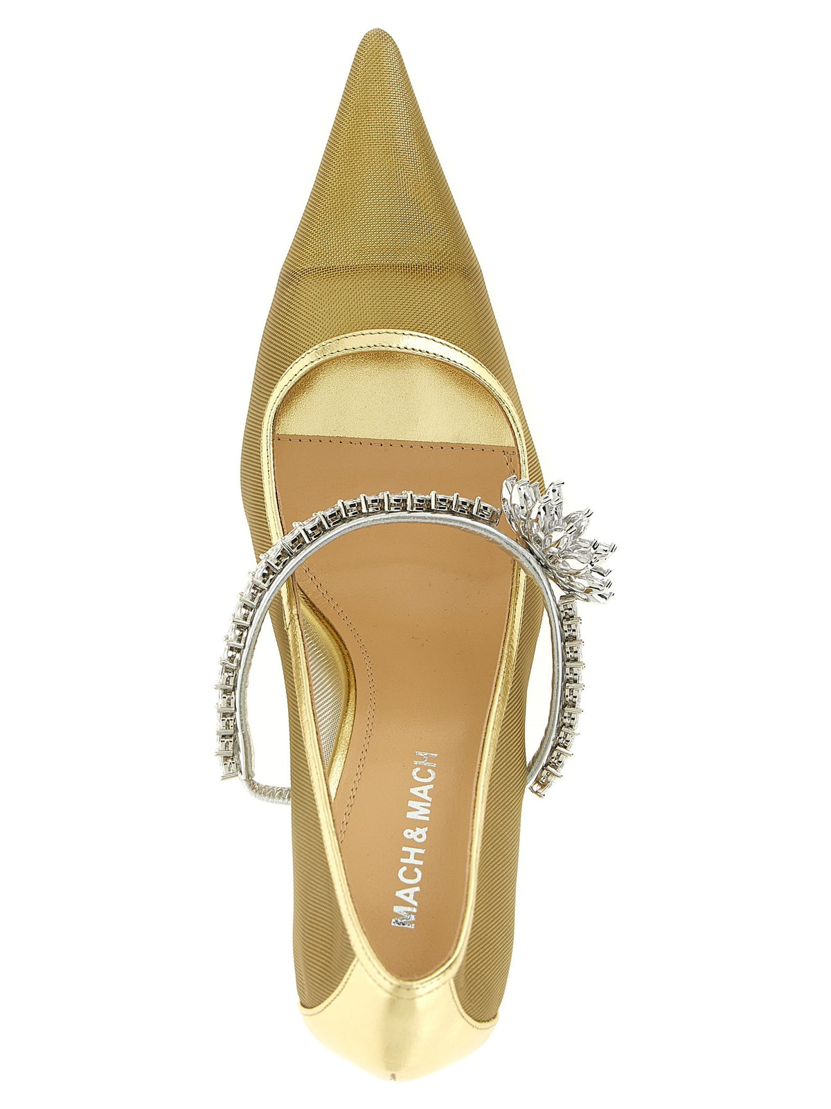 MACH &amp; MACH Lotus Flower Pumps Gold