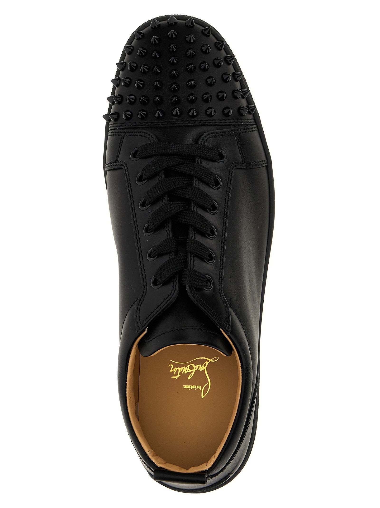 Christian Louboutin Louis Junior Spikes Flat Sneakers Black