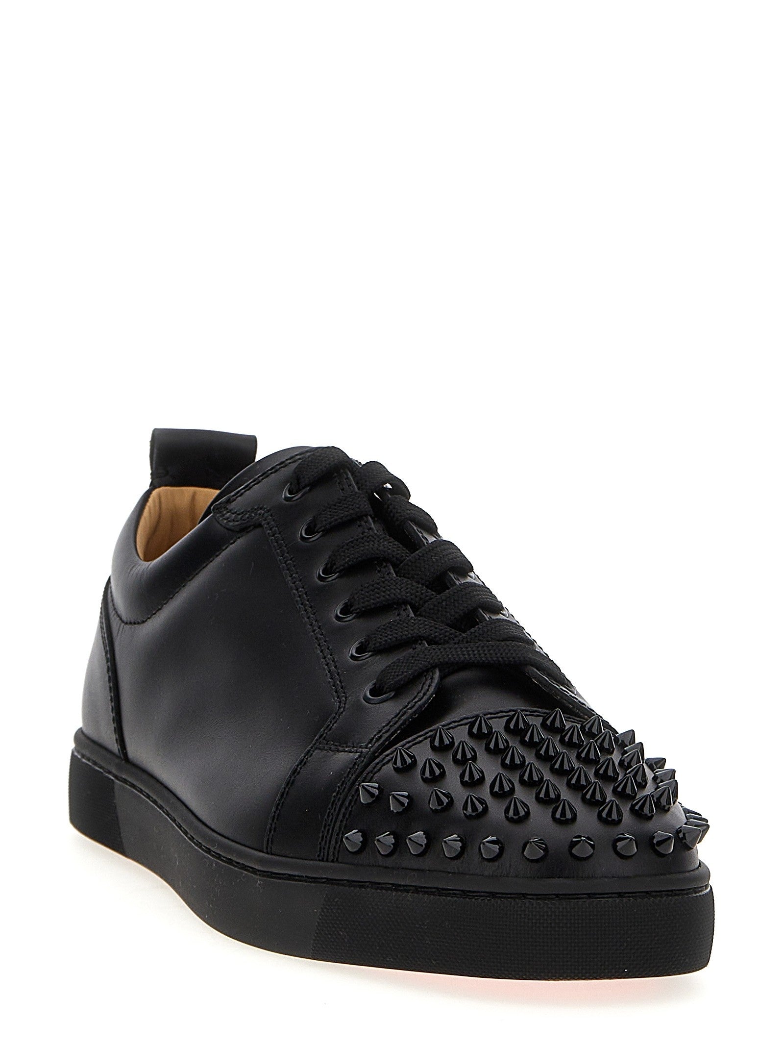 Christian Louboutin Louis Junior Spikes Flat Sneakers Black