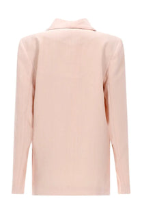 Loulou De Saison women’s blazer Minka pink in soft blush pink with sleek minimalist design and structured shoulders