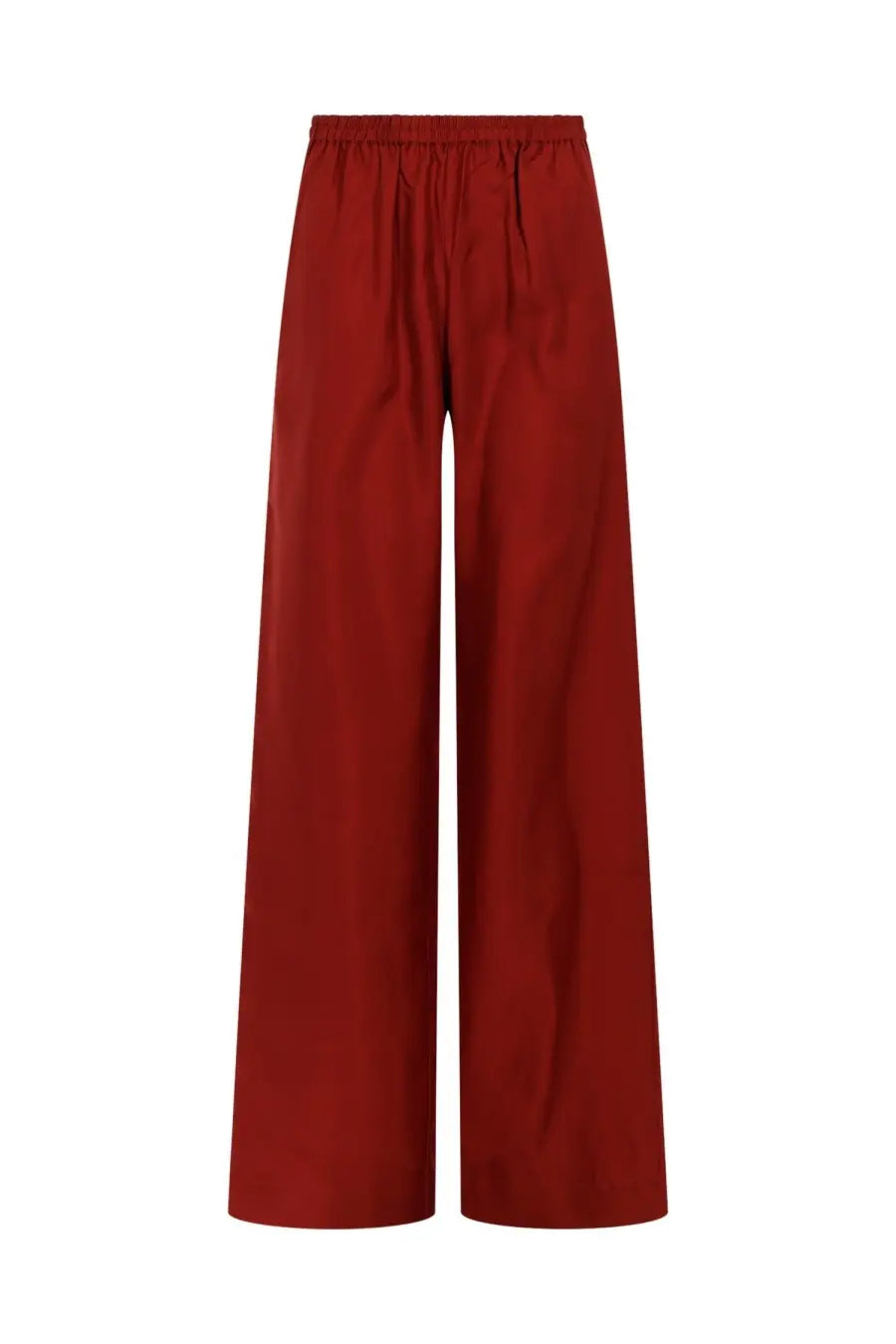Loulou de saison women’s pantalone alera red wide-leg trousers with elastic waistband in lightweight fabric