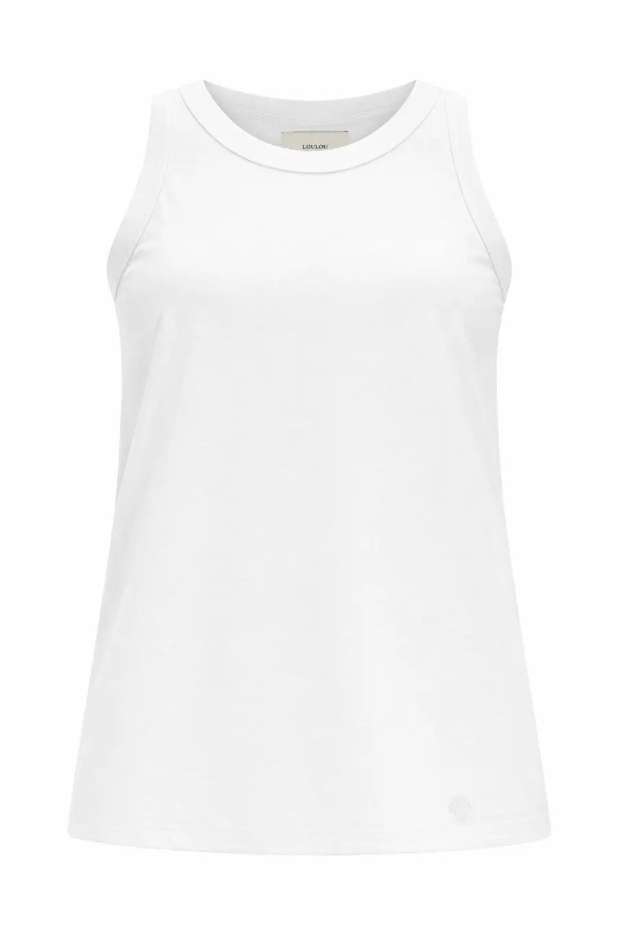 Loulou De Saison women’s white sleeveless tank top with soft smooth fabric and subtle seam detailing