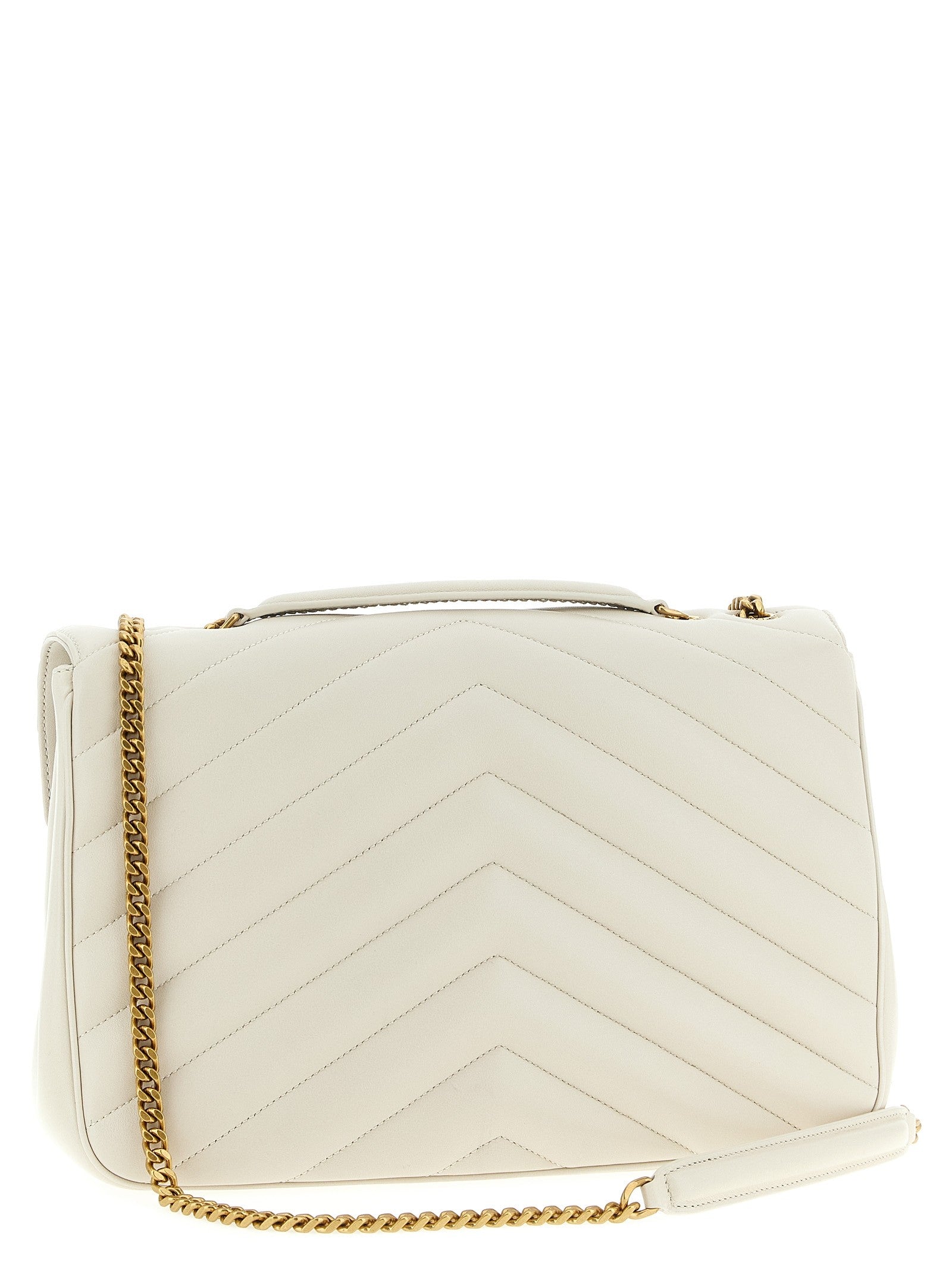 Saint Laurent Loulou Large Shoulder Bag Beige