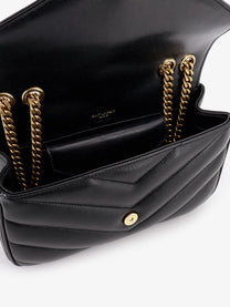Saint Laurent Women's Loulou Leather Shoulder Bag Black