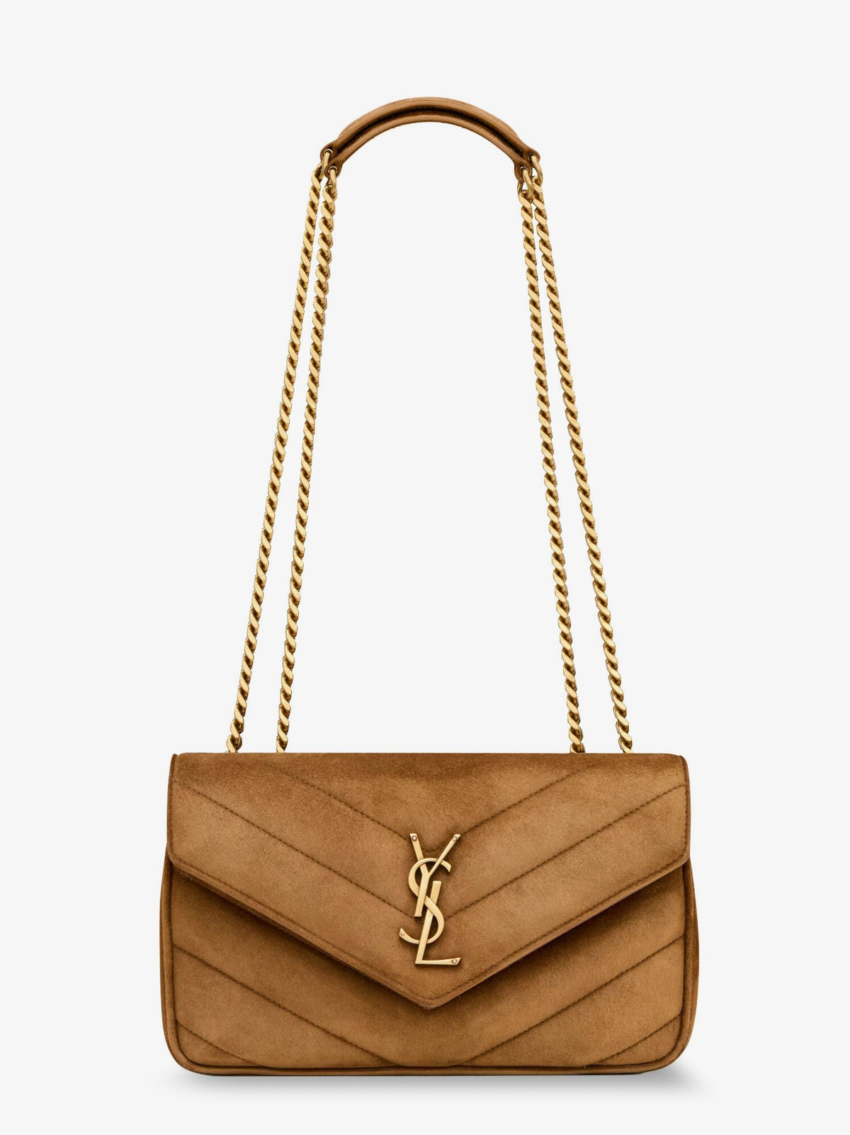 Saint Laurent Women's Loulou Leather Shoulder Bag Beige