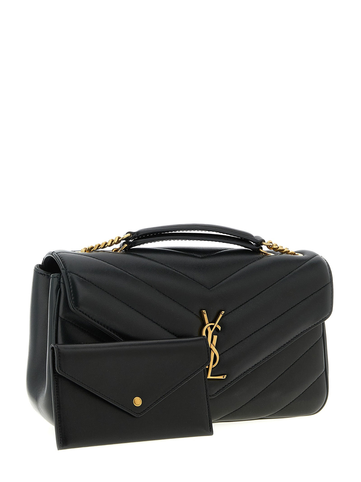 Saint Laurent Loulou Medium Shoulder Bag Black, view 3