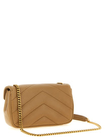 Saint Laurent Loulou Mini Crossbody Bag Beige