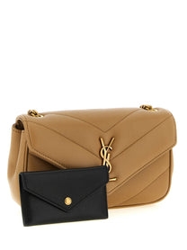 Saint Laurent Loulou Mini Crossbody Bag Beige