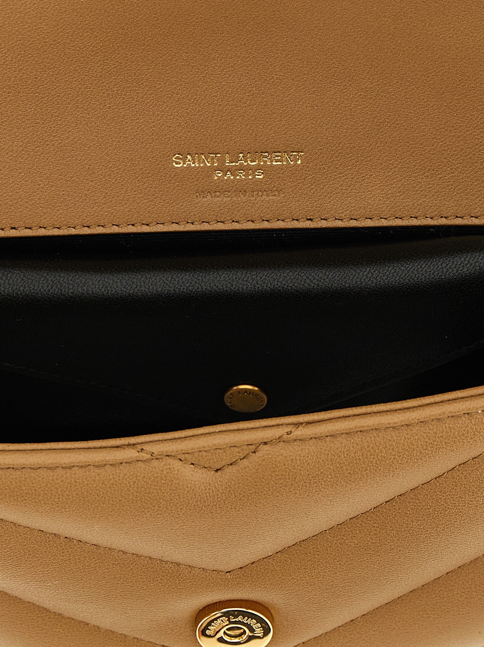 Saint Laurent Loulou Mini Crossbody Bag Beige
