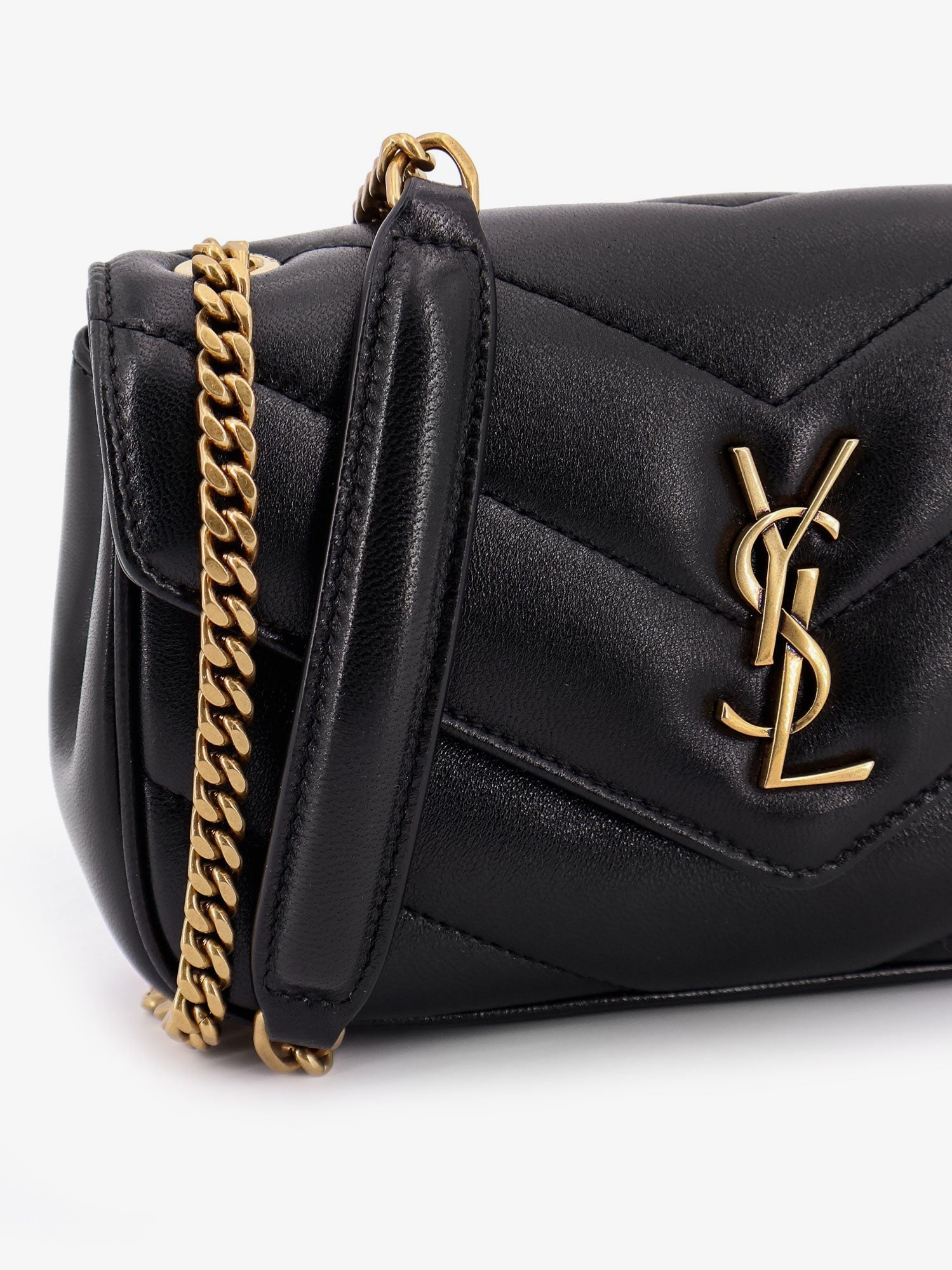 Saint Laurent Women's Loulou Mini Leather Crosbody Bag Black