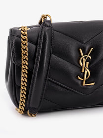 Saint Laurent Women's Loulou Mini Leather Crosbody Bag Black