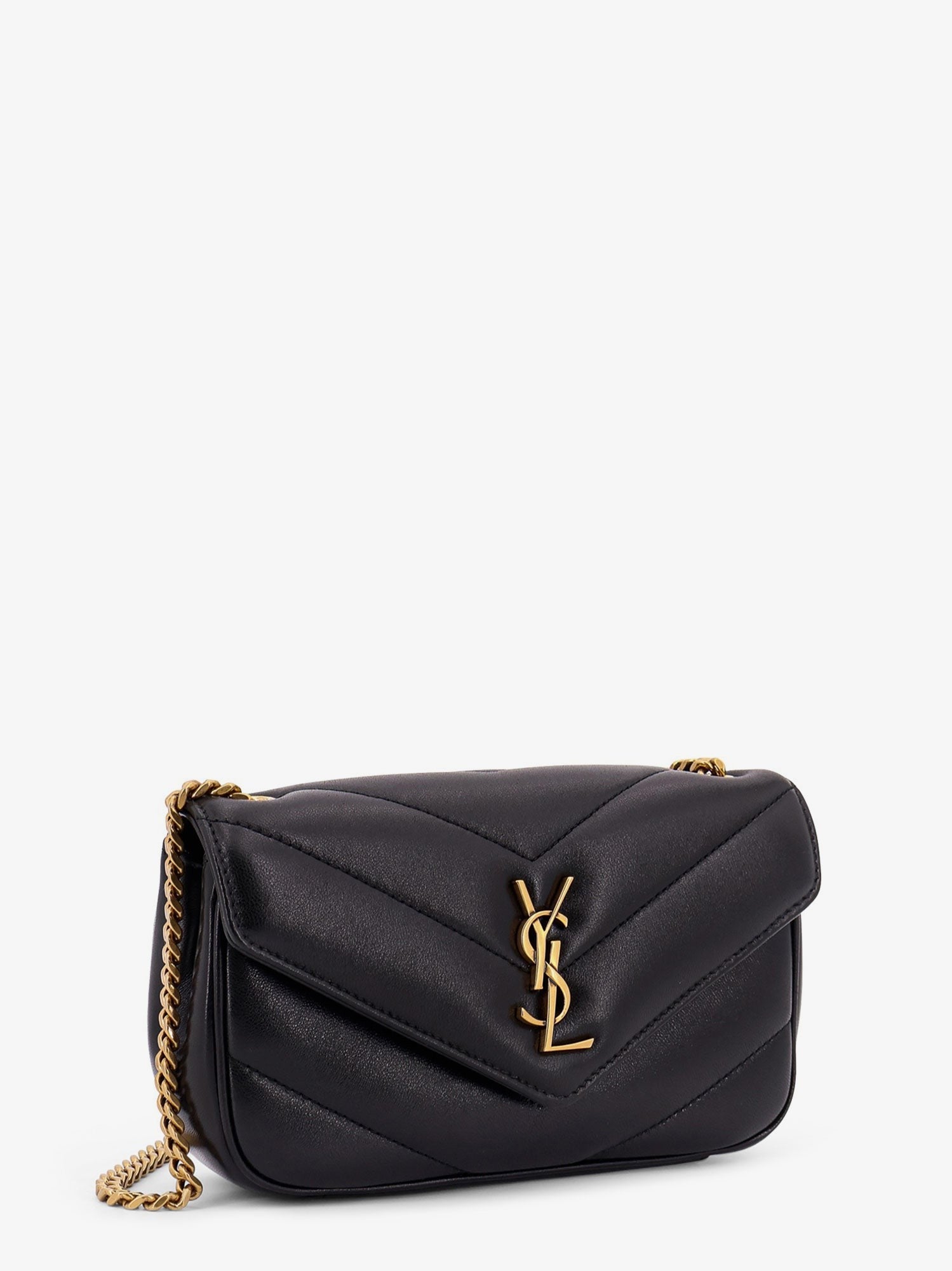Saint Laurent Women's Loulou Mini Leather Crosbody Bag Black