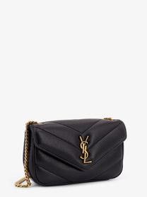 Saint Laurent Women's Loulou Mini Leather Crosbody Bag Black