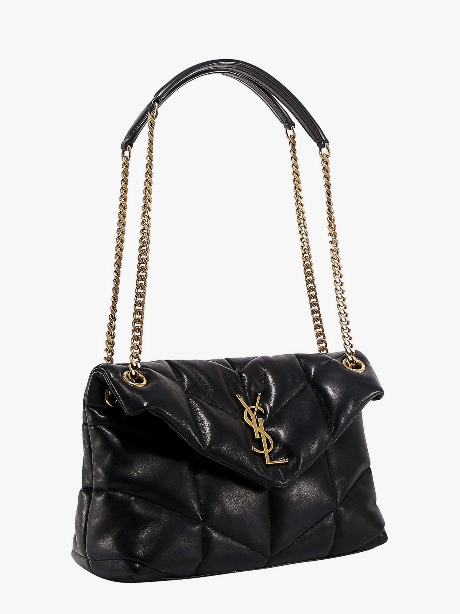 Saint Laurent Women's Loulou Puffer Matelassé Leather Crossbody Bag Black