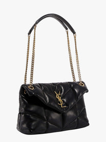 Saint Laurent Women's Loulou Puffer Matelassé Leather Crossbody Bag Black