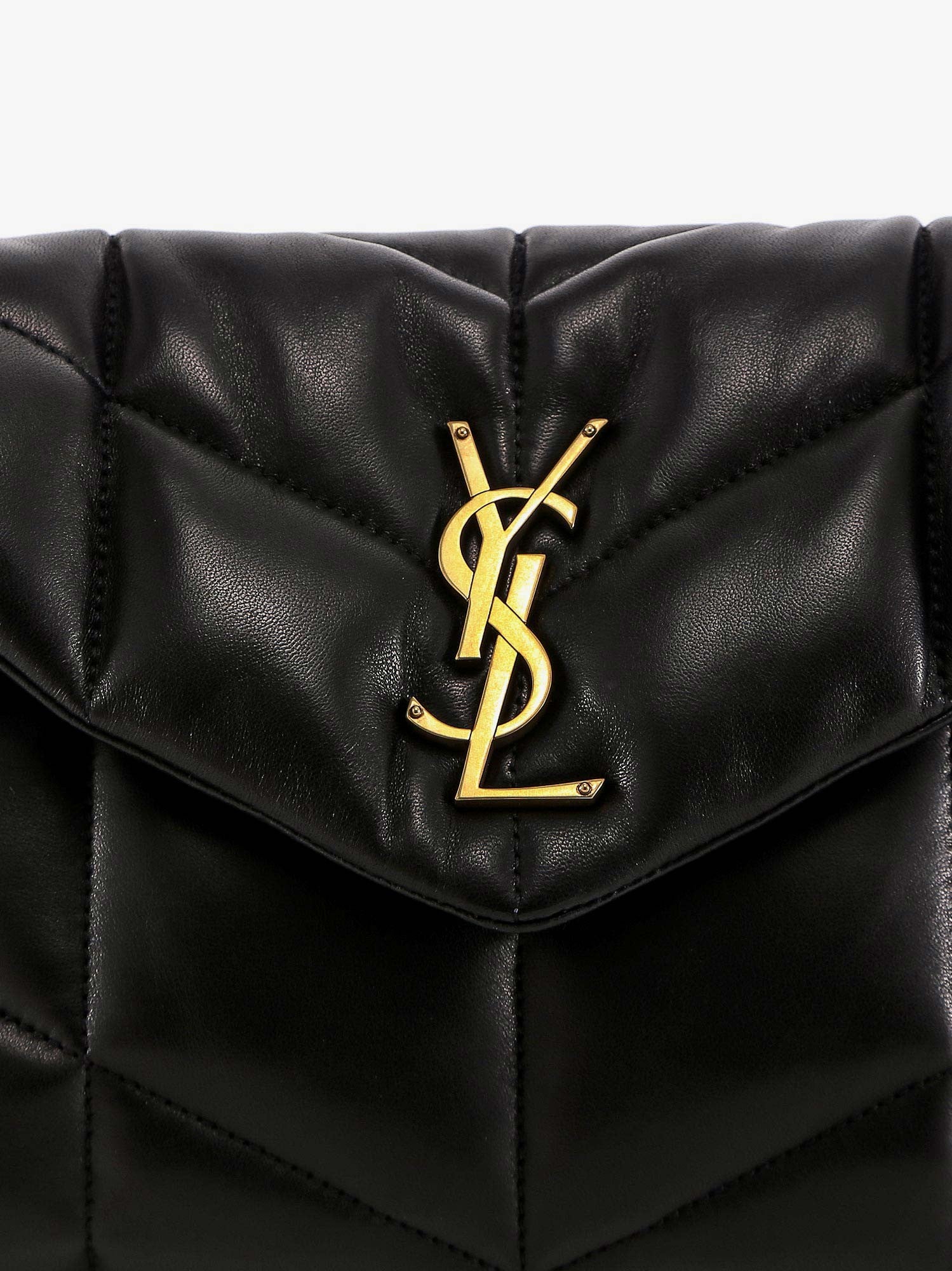 Saint Laurent Women's Loulou Puffer Matelassé Leather Crossbody Bag Black