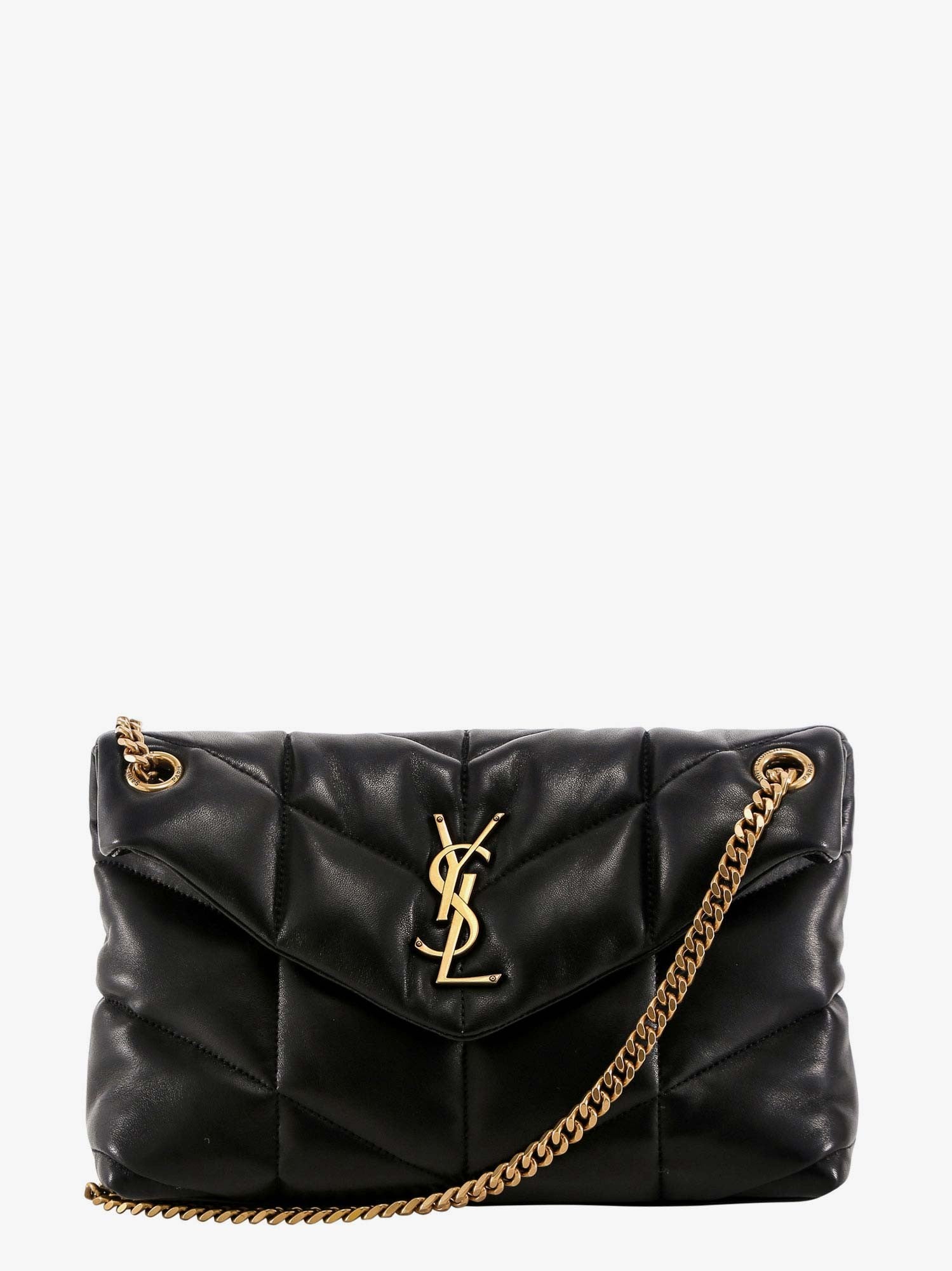 Saint Laurent Women's Loulou Puffer Matelassé Leather Crossbody Bag Black