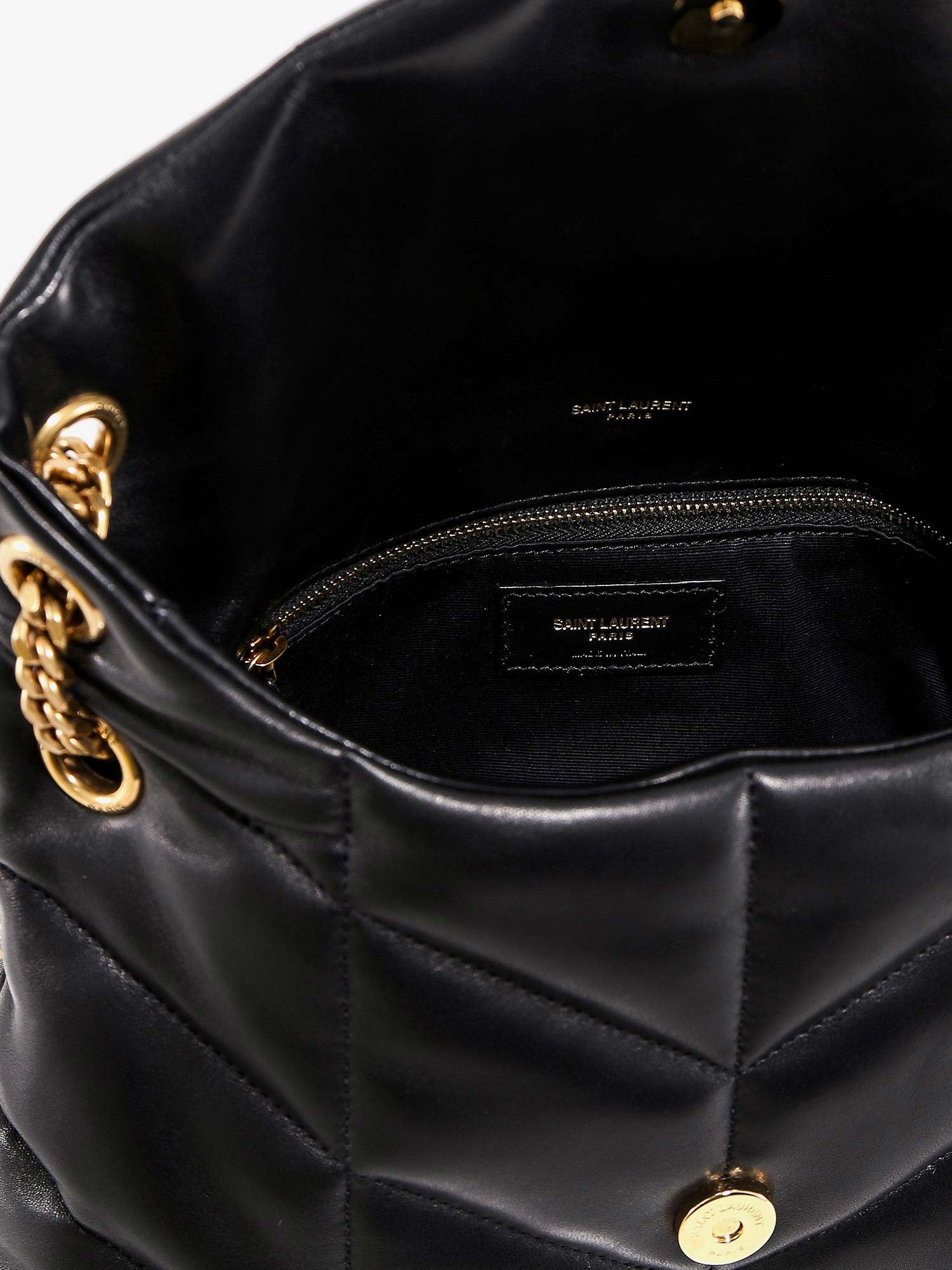 Saint Laurent Women's Loulou Puffer Matelassé Leather Crossbody Bag Black