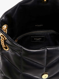 Saint Laurent Women's Loulou Puffer Matelassé Leather Crossbody Bag Black