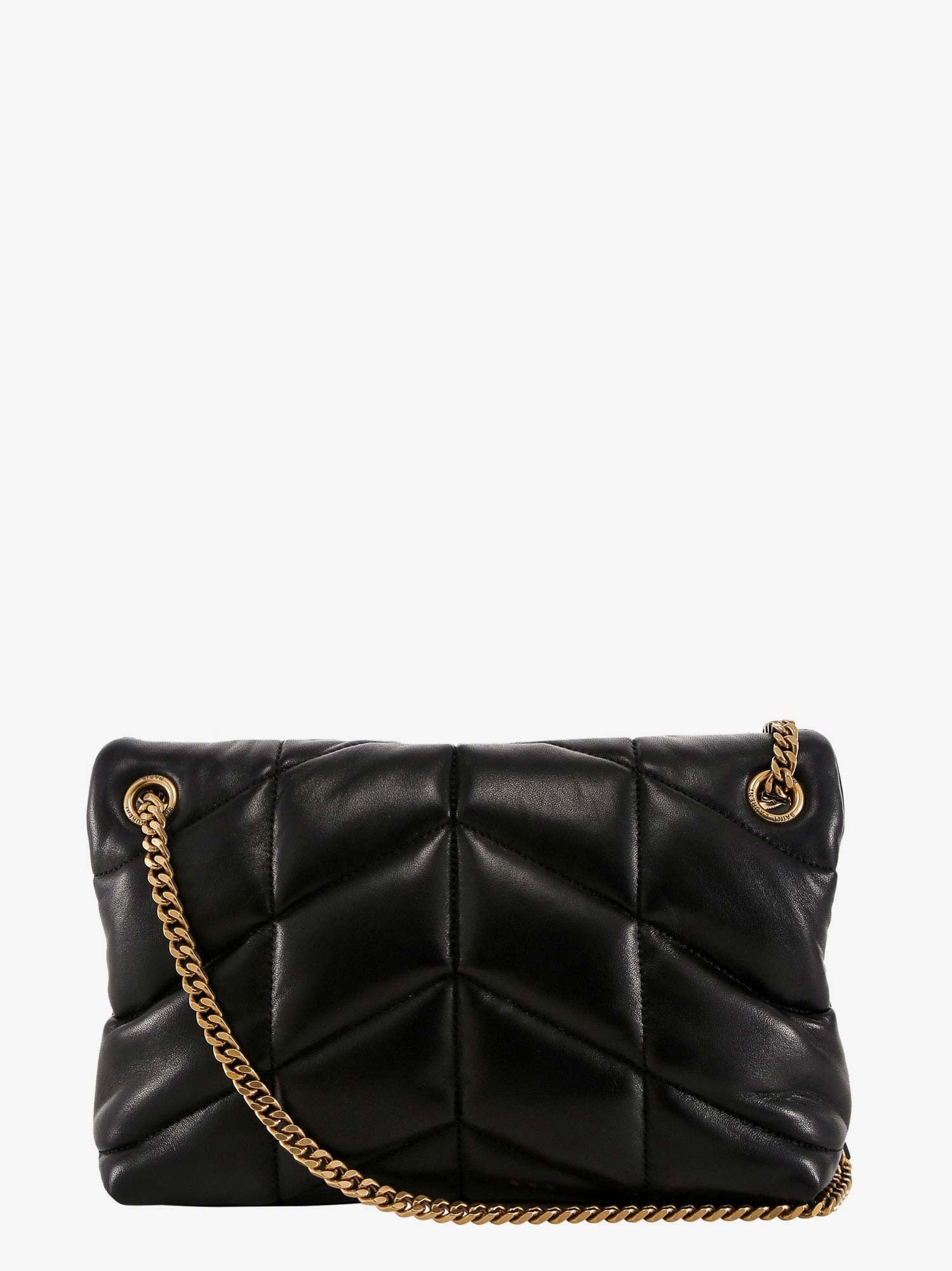 Saint Laurent Women's Loulou Puffer Matelassé Leather Crossbody Bag Black