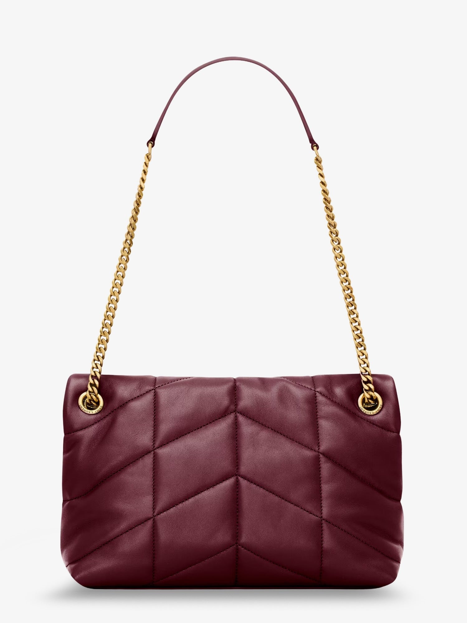 Saint Laurent Women's Loulou Puffer Matelassé Leather Shoulder Bag Red