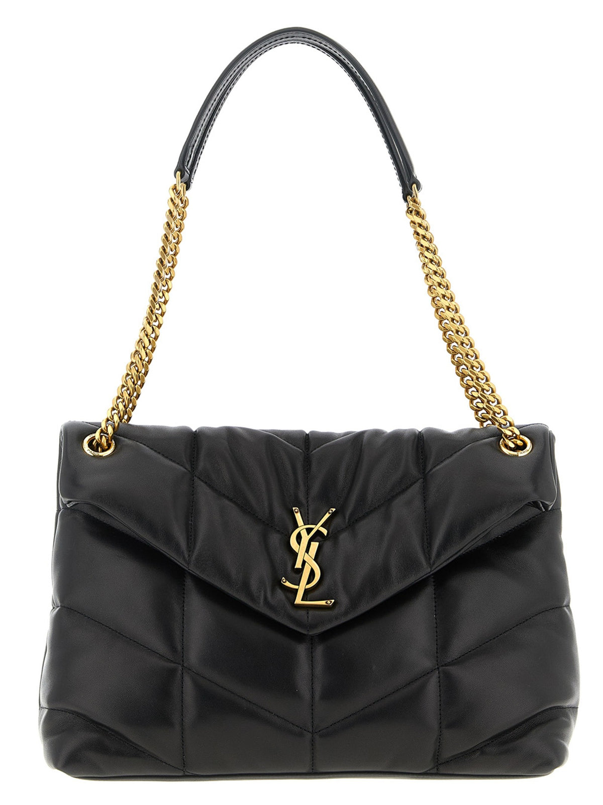 Saint Laurent Loulou Puffer Medium Shoulder Bag Black