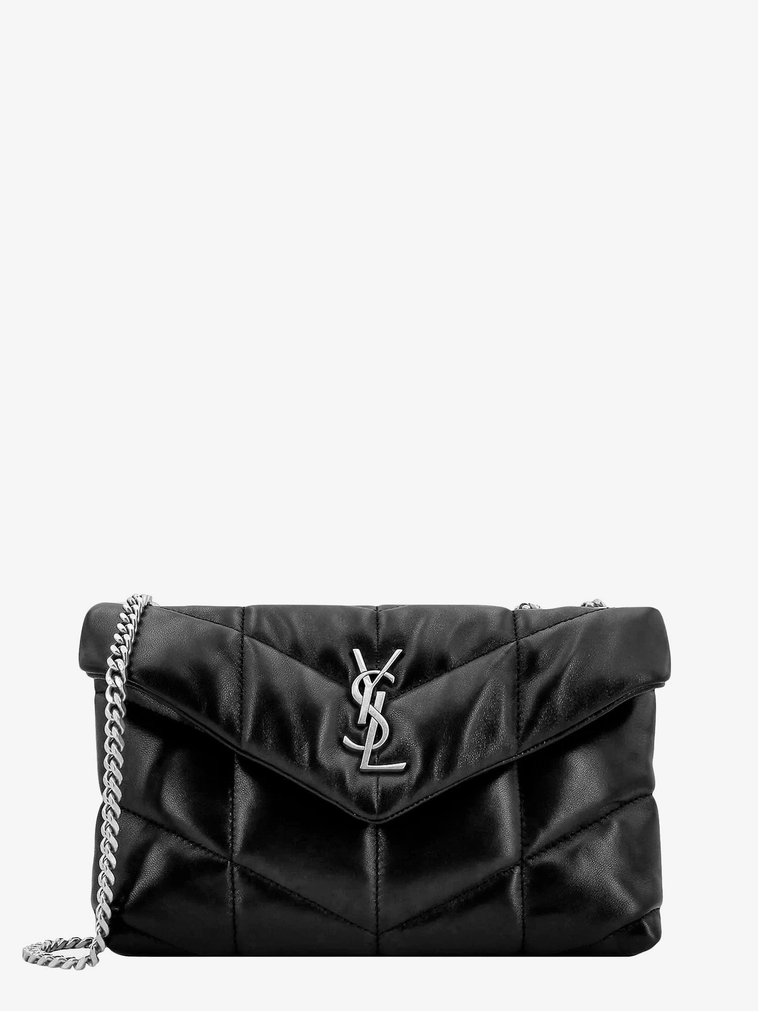 Saint Laurent Women's Loulou Puffer Toy Matelassé Leather Crossbody Bag Black