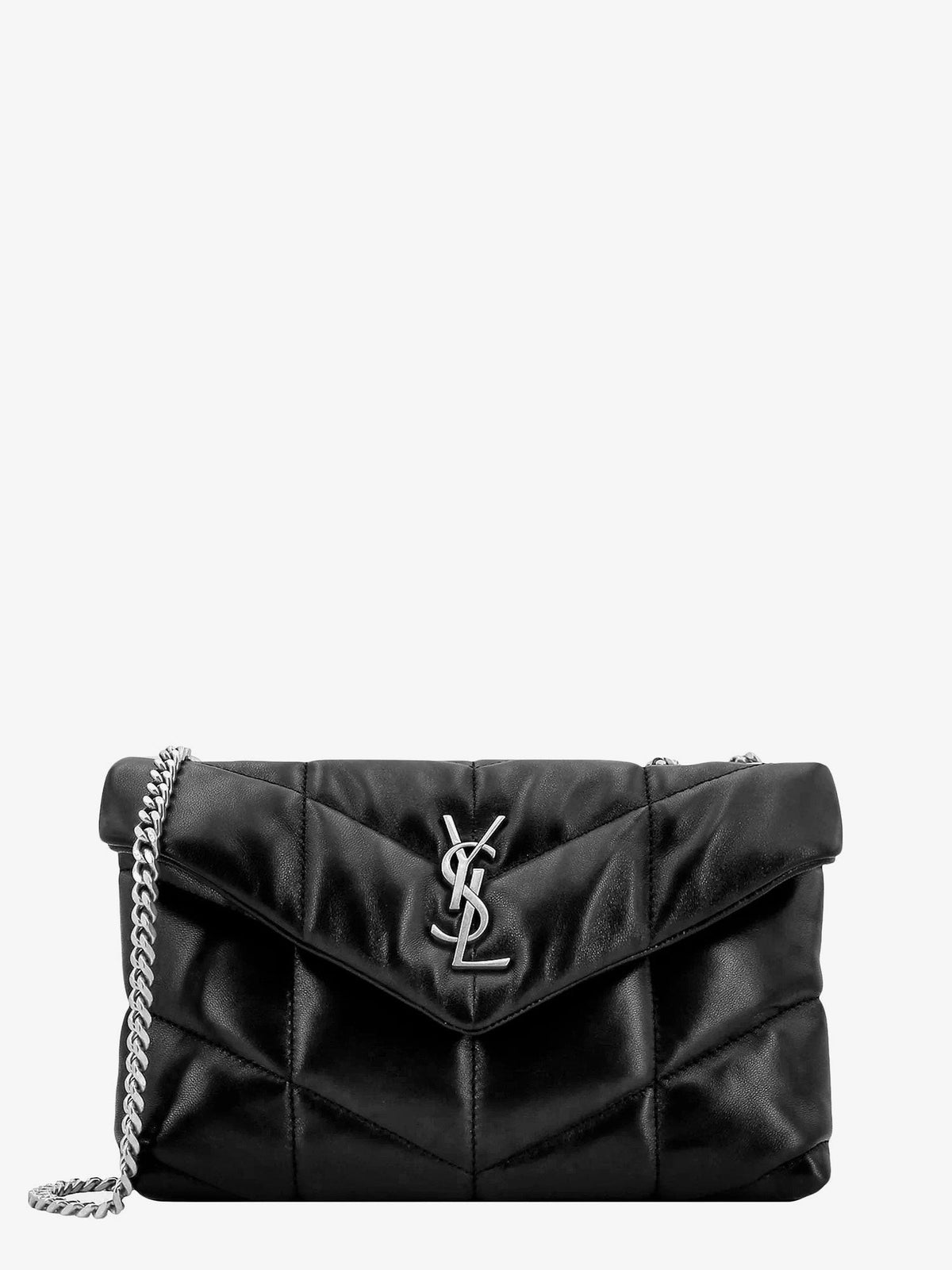 Saint Laurent Women's Loulou Puffer Toy Matelassé Leather Crossbody Bag Black