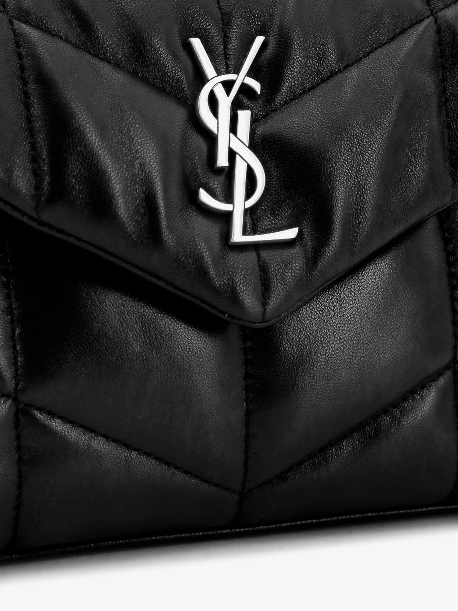 Saint Laurent Women's Loulou Puffer Toy Matelassé Leather Crossbody Bag Black