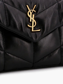 Saint Laurent Women's Loulou Puffer Toy Matelassé Leather Crossbody Bag Black