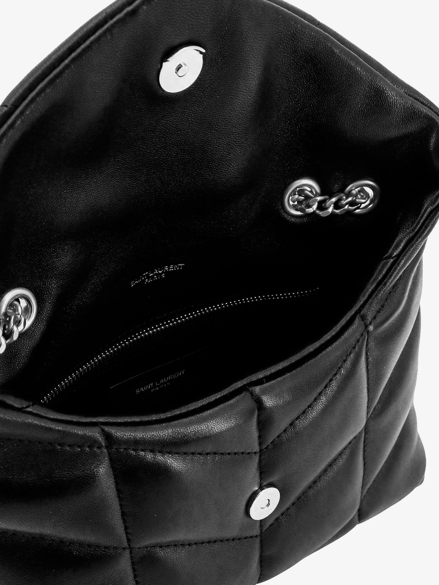 Saint Laurent Women's Loulou Puffer Toy Matelassé Leather Crossbody Bag Black