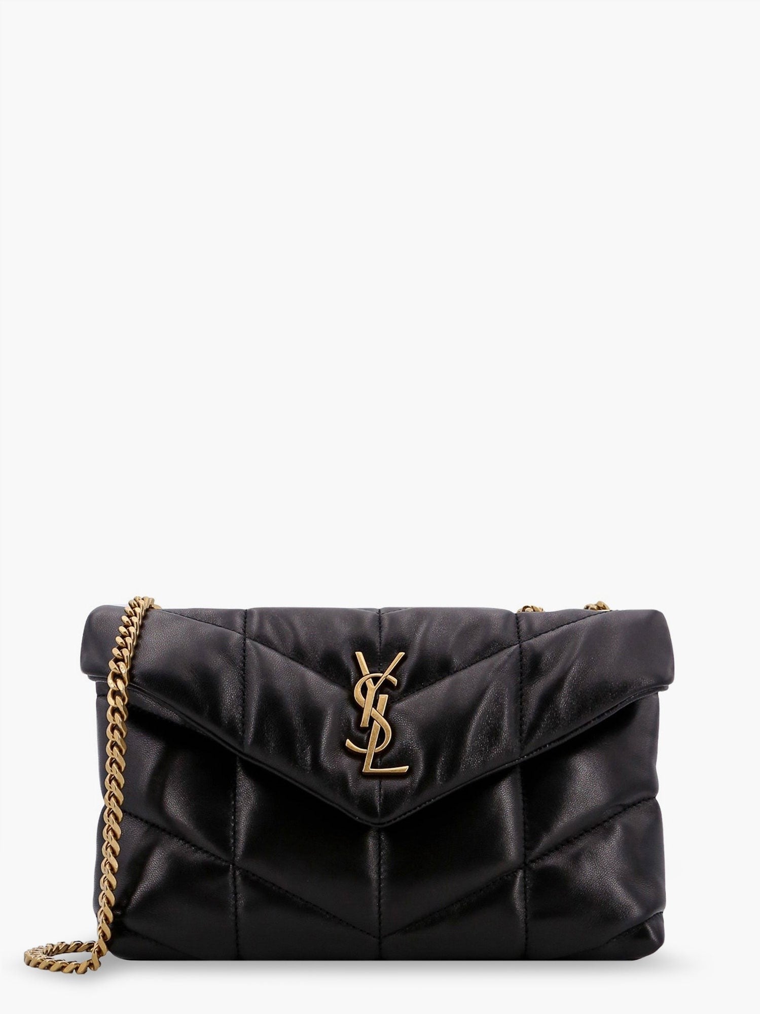 Saint Laurent Women's Loulou Puffer Toy Matelassé Leather Crossbody Bag Black