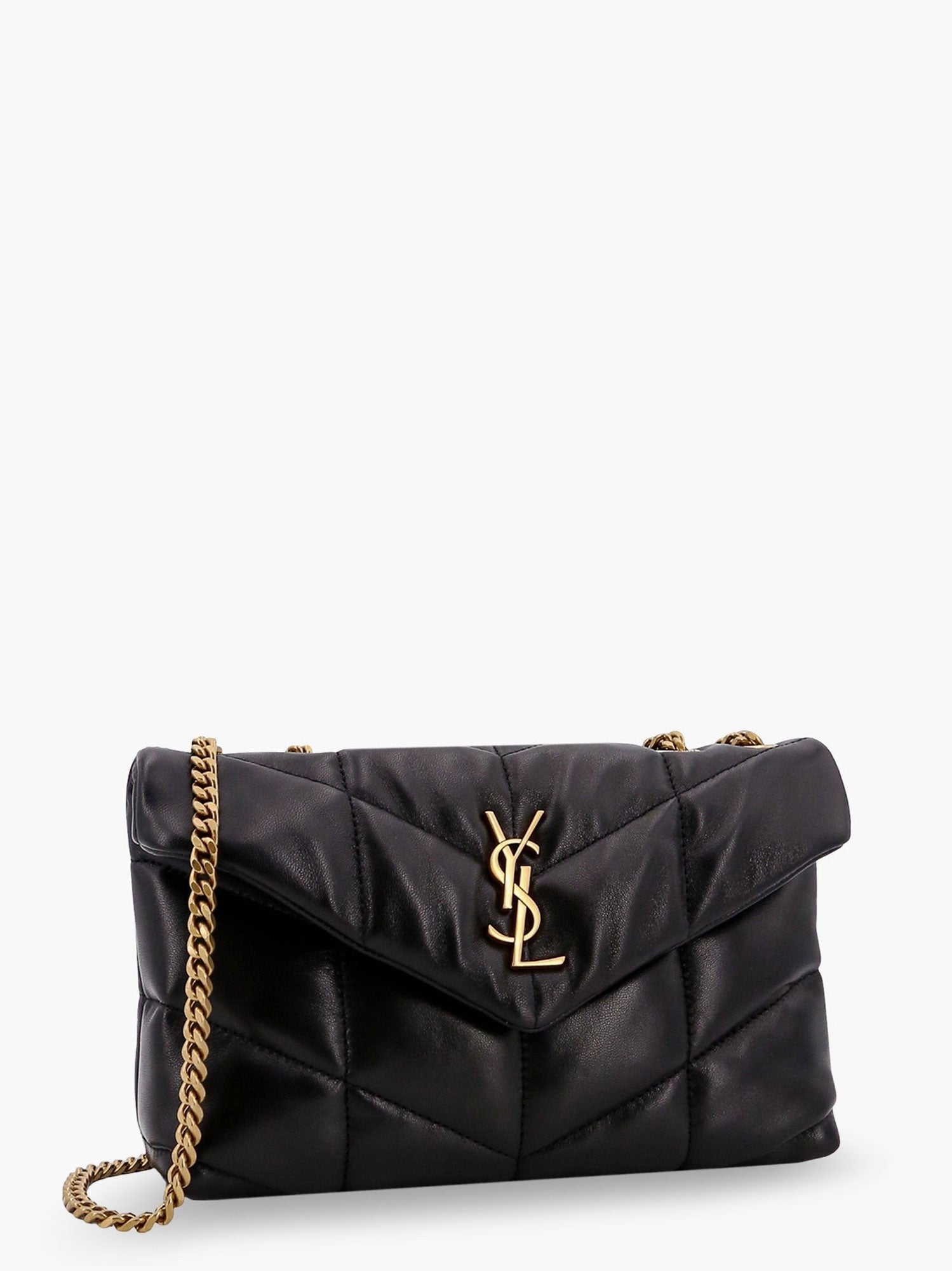 Saint Laurent Women's Loulou Puffer Toy Matelassé Leather Crossbody Bag Black