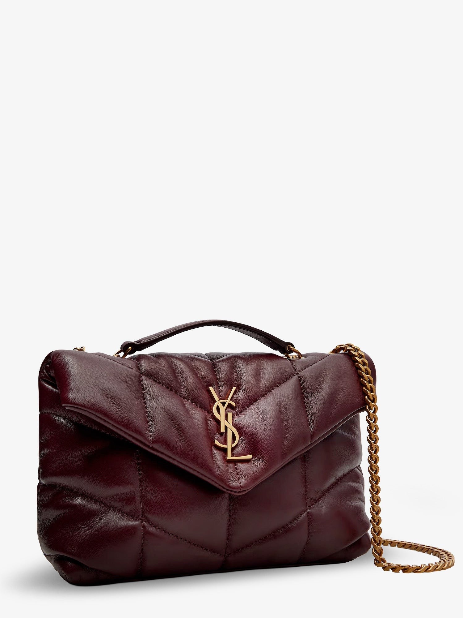 Saint Laurent Women's Loulou Puffer Toy Quilted Leather Crossbody Bag Red