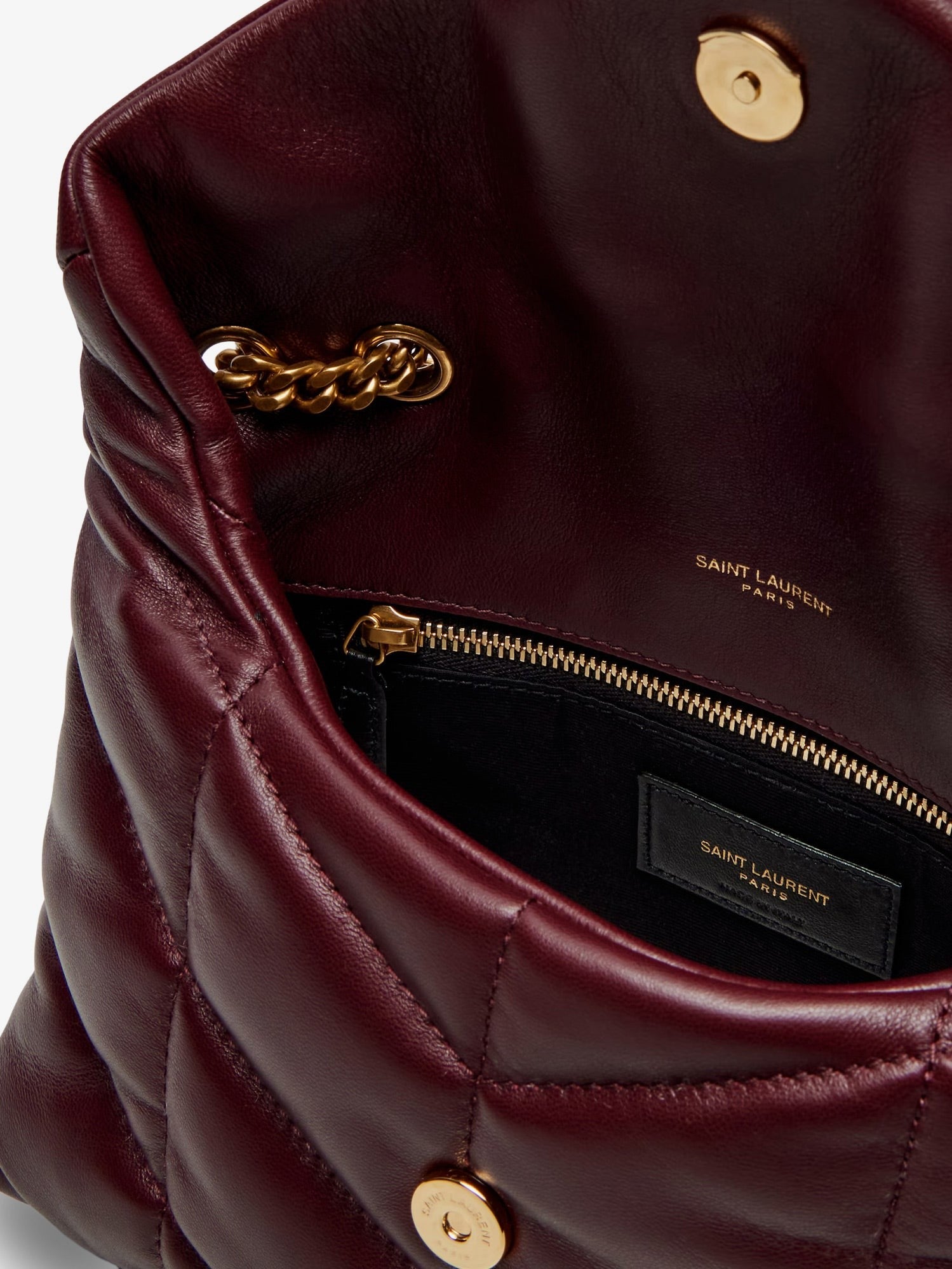 Saint Laurent Women's Loulou Puffer Toy Quilted Leather Crossbody Bag Red