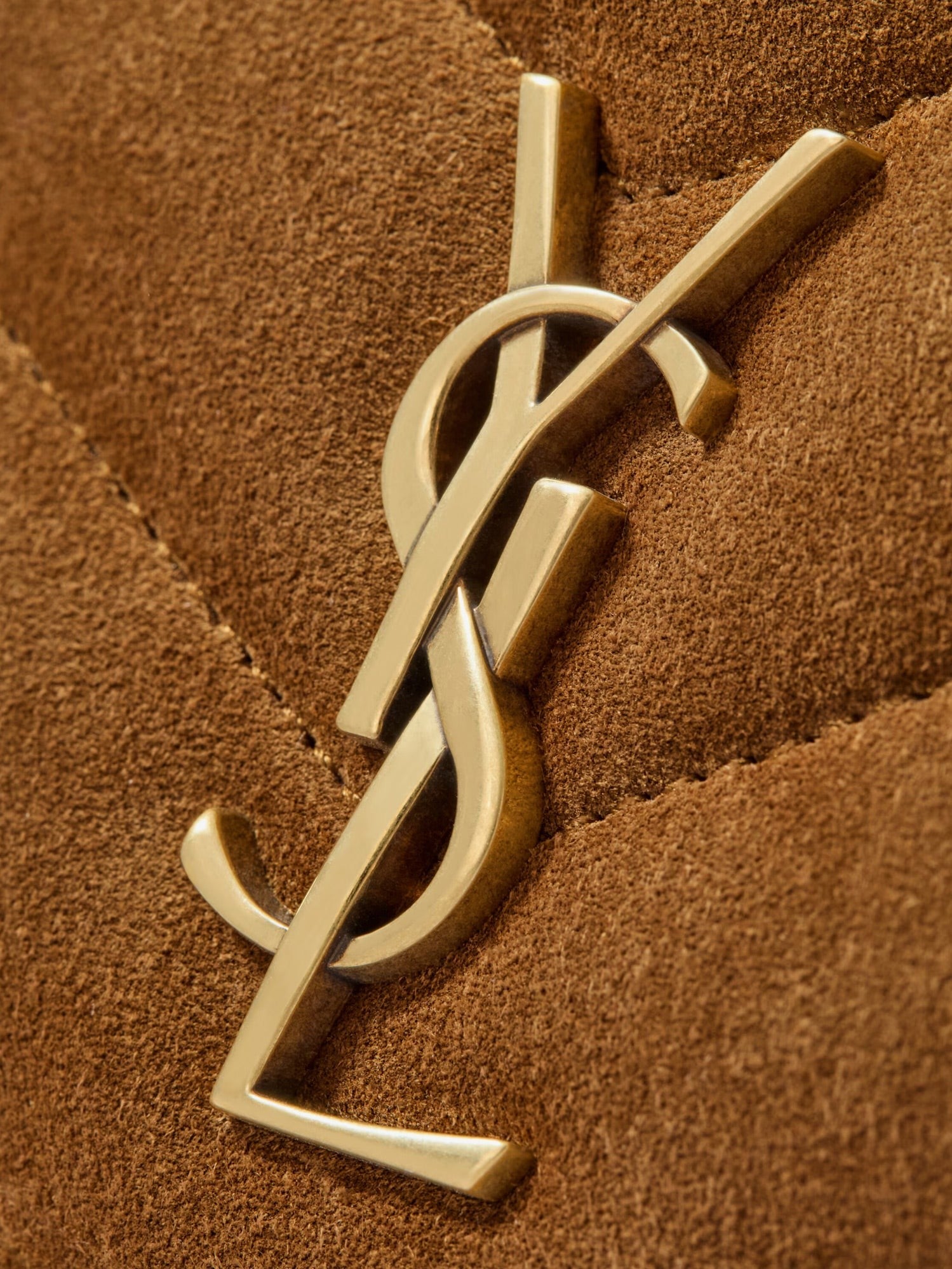 Saint Laurent Women's Loulou Suede Crossbody Bag Beige
