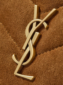 Saint Laurent Women's Loulou Suede Crossbody Bag Beige