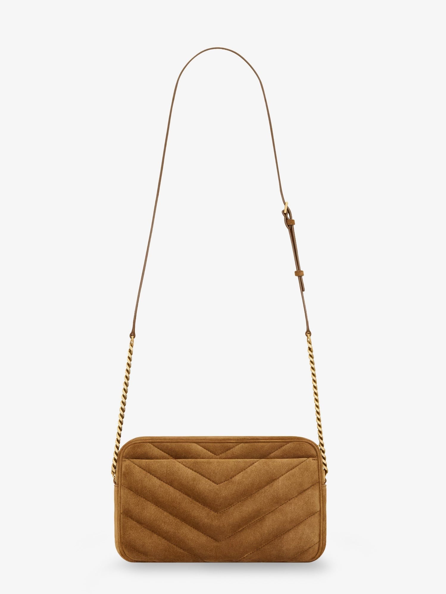 Saint Laurent Women's Loulou Suede Crossbody Bag Beige