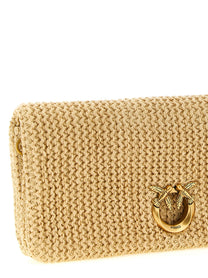 Pinko Love Bag Click Soft Horizontal Clutch Beige