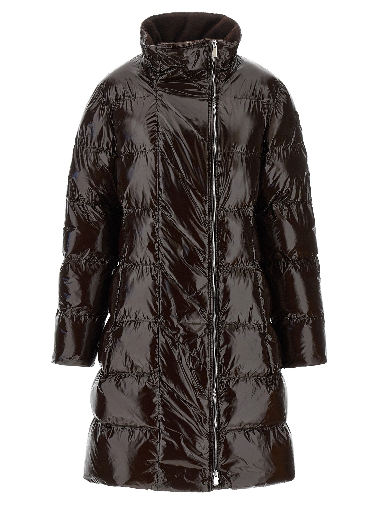 Pinko Love Birds Buckle Down Jacket Brown
