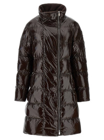 Pinko Love Birds Buckle Down Jacket Brown