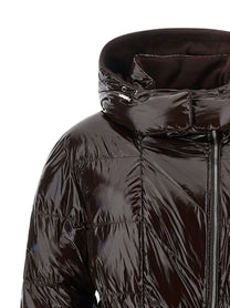 Pinko Love Birds Buckle Down Jacket Brown