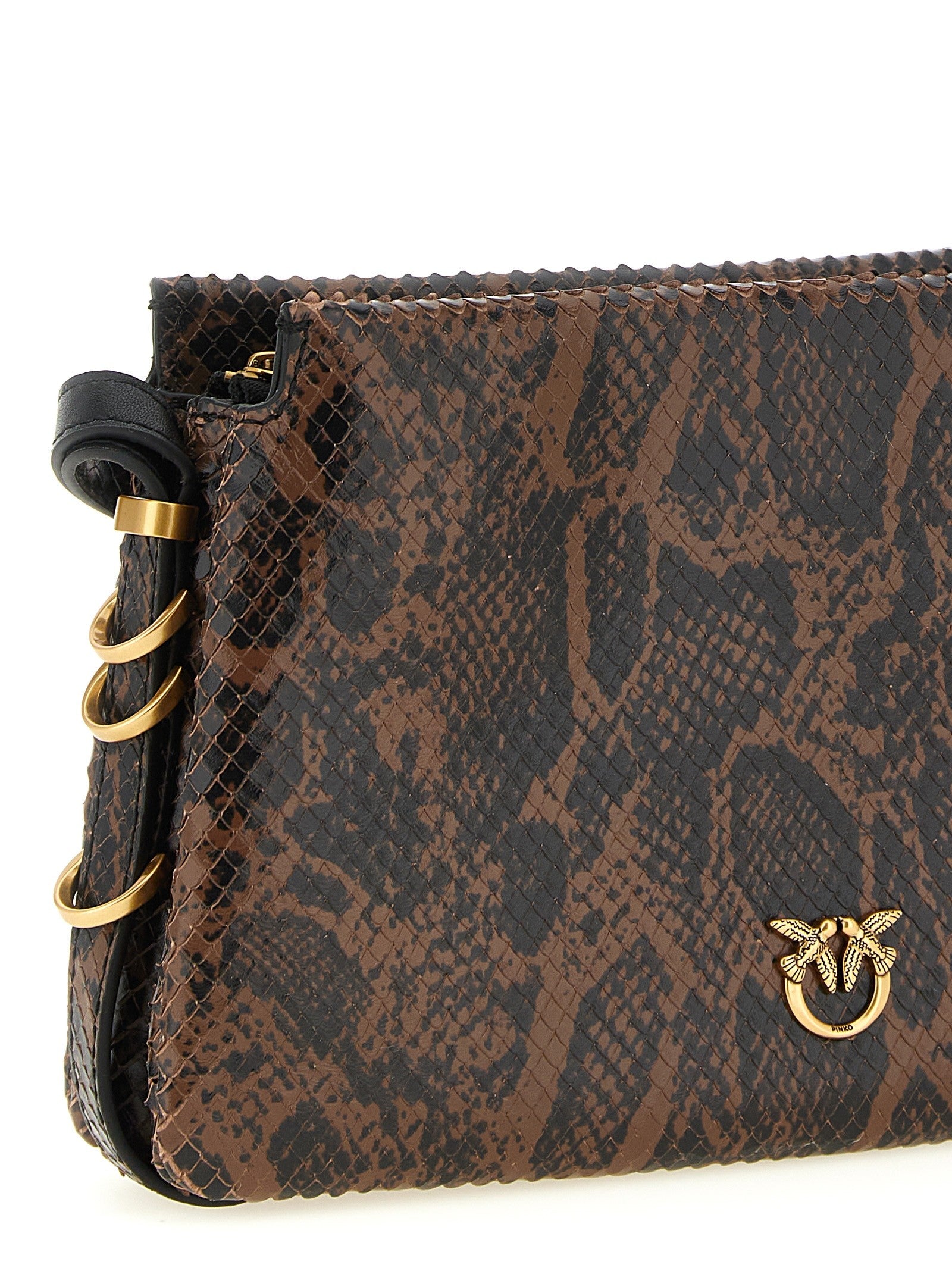Pinko Love Birds Crossbody Bag Brown