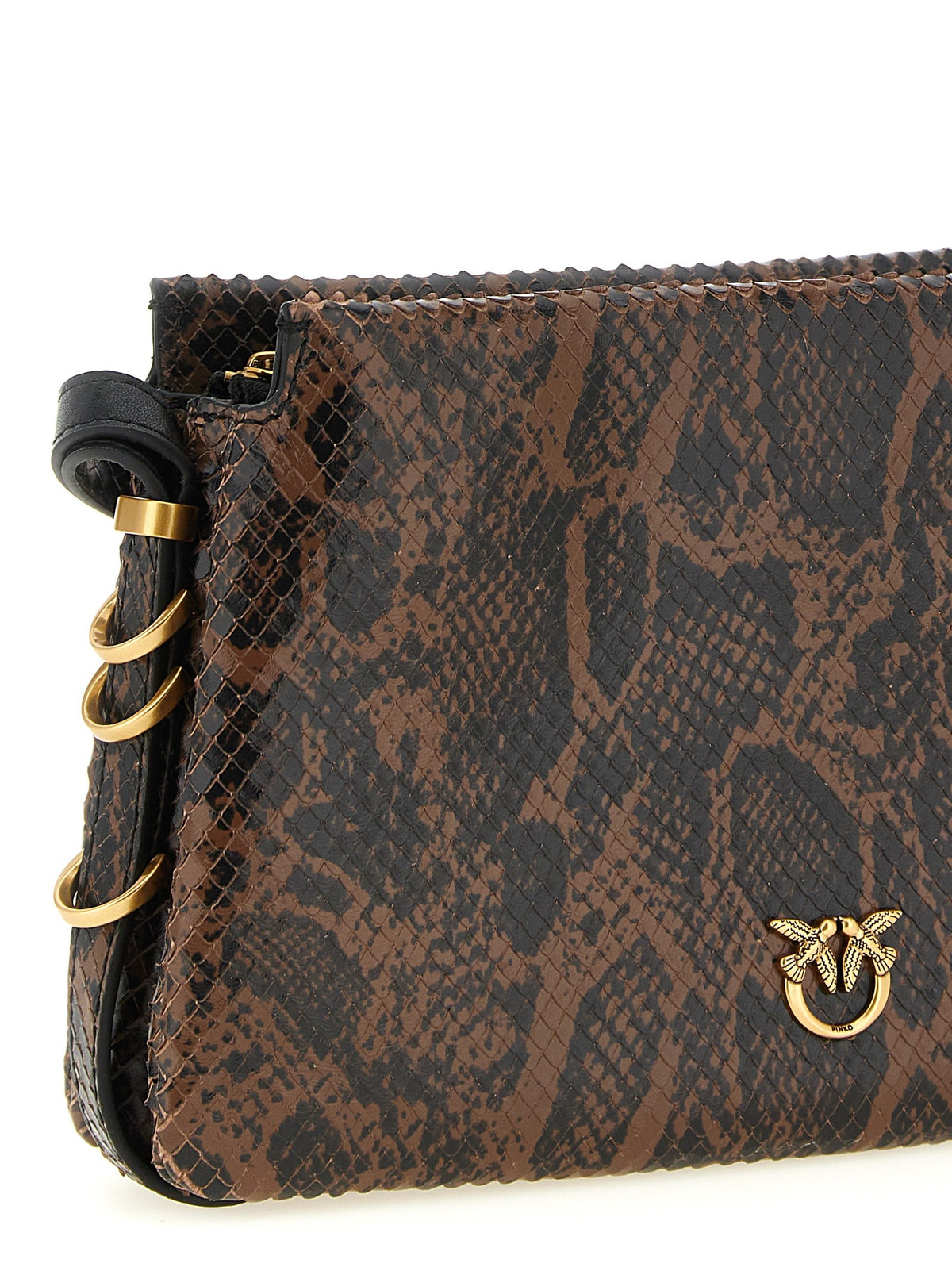 Pinko Love Birds Crossbody Bag Brown, view 3