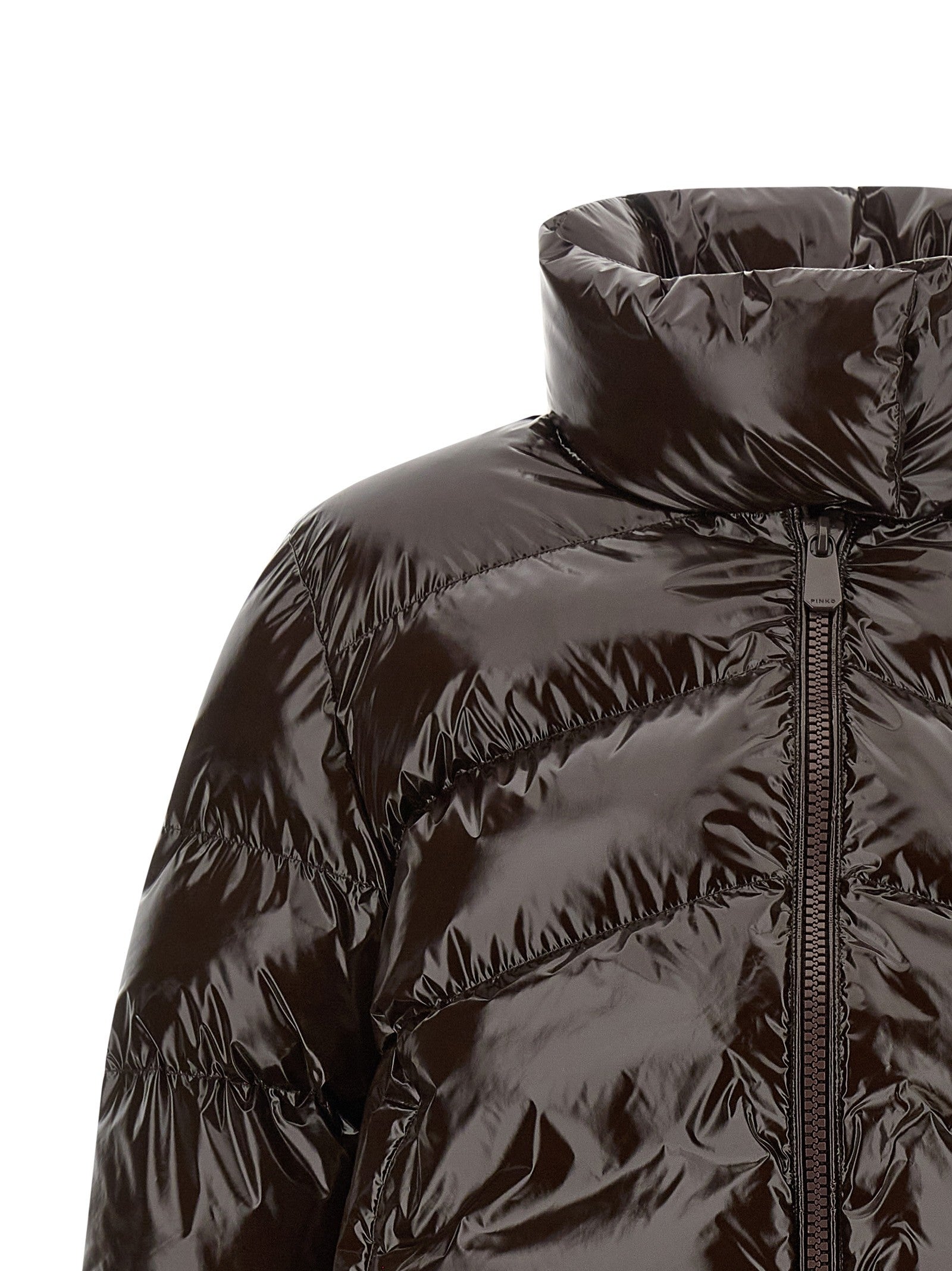Pinko Love Birds Down Jacket Brown
