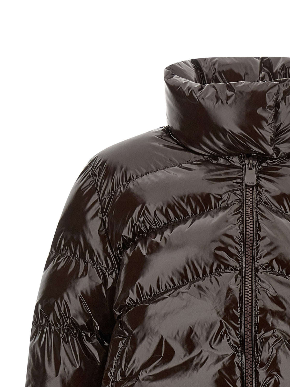 Pinko Love Birds Down Jacket Brown, view 3