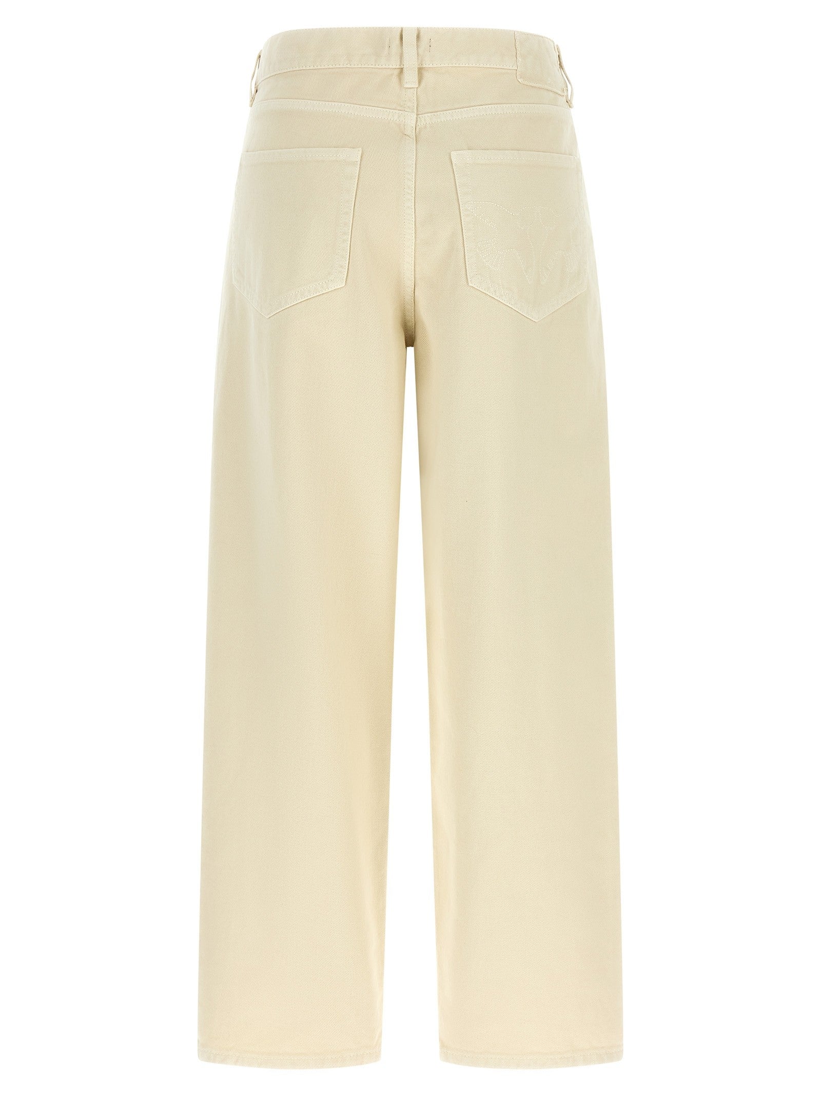 Pinko Love Birds Embroidery Jeans Beige
