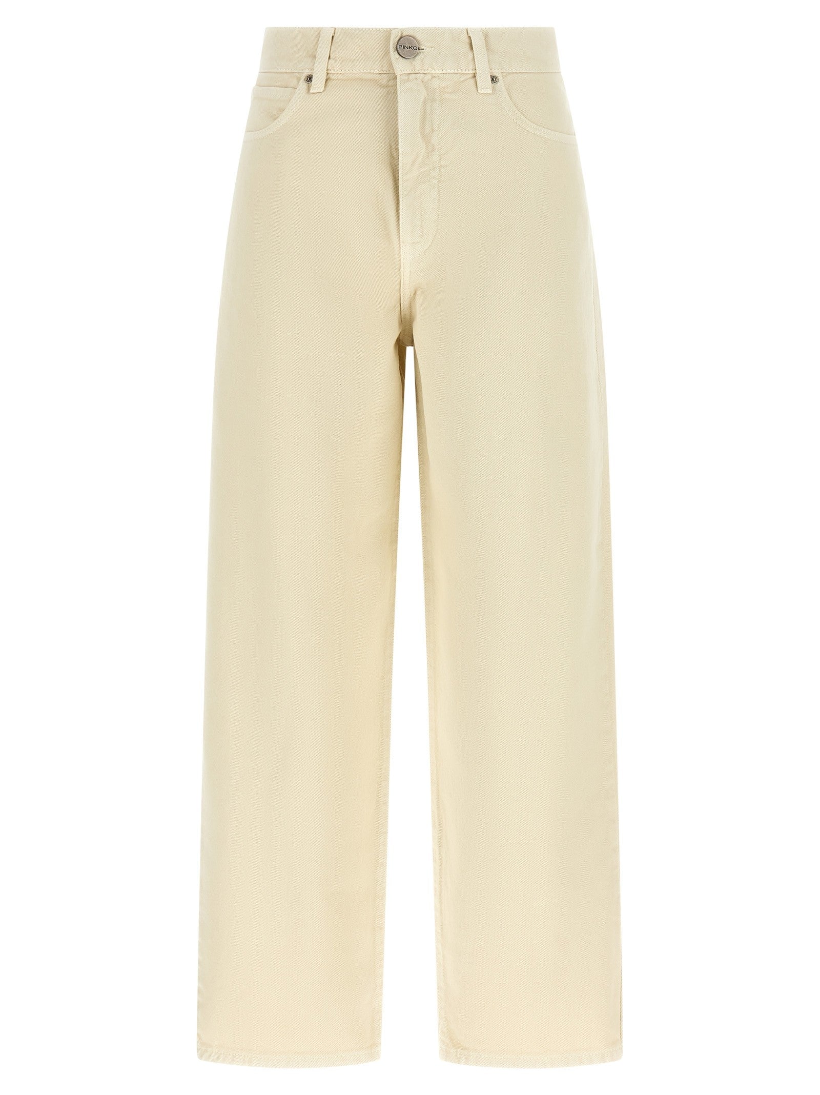 Pinko Love Birds Embroidery Jeans Beige