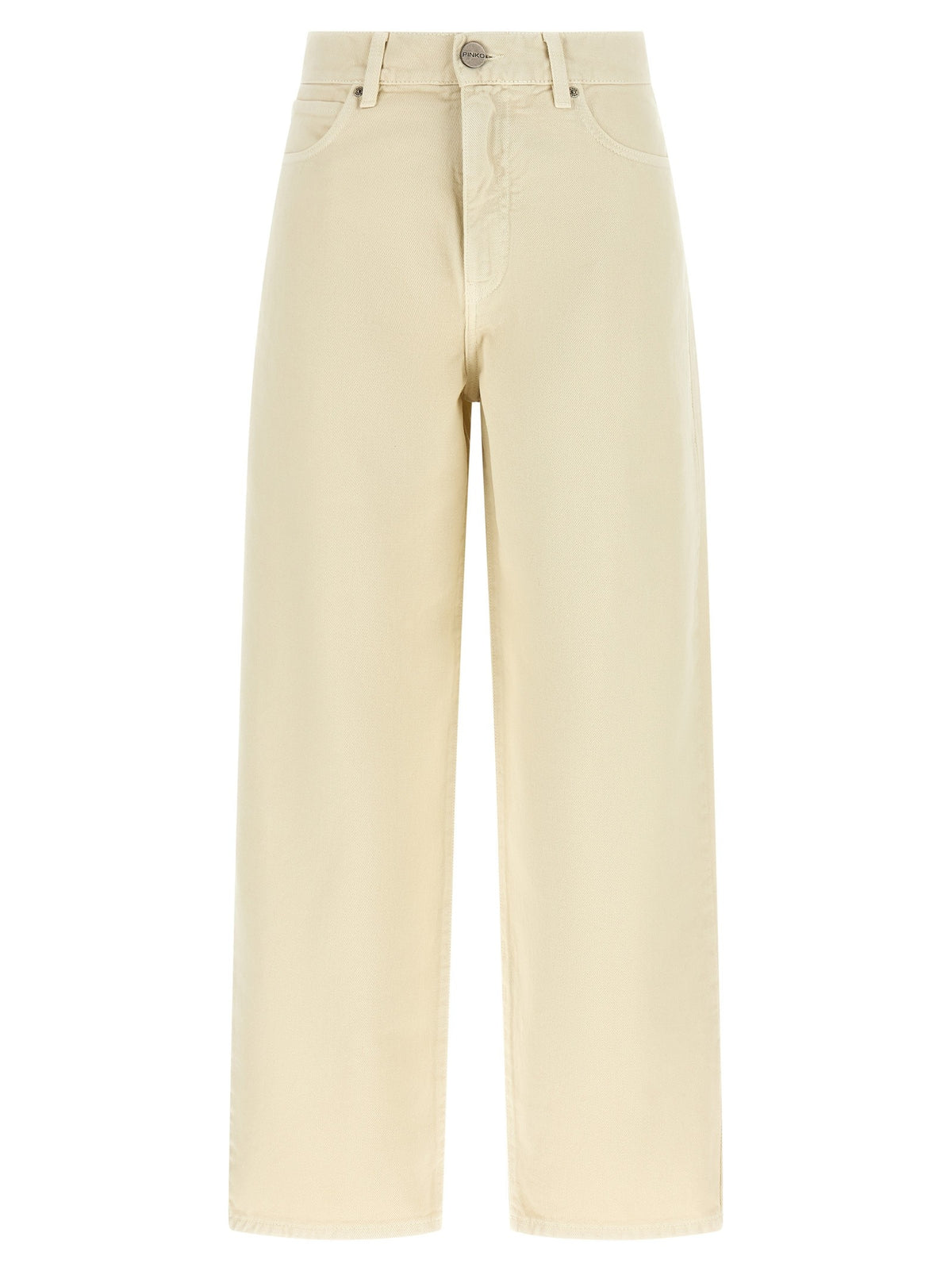 Pinko Love Birds Embroidery Jeans Beige